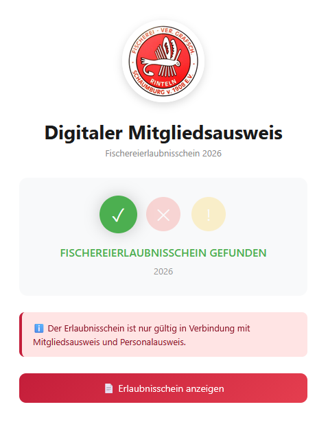 Digitaler Mitgliedsausweis